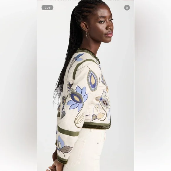 NWT $ 698 Veronica Beard BENICI EMBROIDERED JACKET, Size 8, 100% Silk - Picture 9 of 16